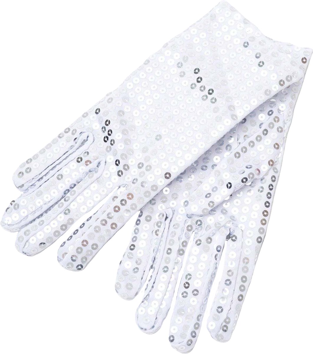 Glitter Handschoenen - Zilver | Pailletten/Polyester | Maat S/M | Fashion Favorite